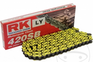 Catena RK giallo neon NEGE420 SB/ 140 - Beta RR 125 LC / RR 125 LC Enduro CBS / Colore CBS rosso / Colore CBS nero / RR 125 R - 