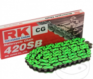 Catena RK verde neon GN420 SB / 130 - Aprilia RS4 50 / Replica / Derbi Senda 50 R DRD Racing / Gilera RCR 50 Enduro - RK