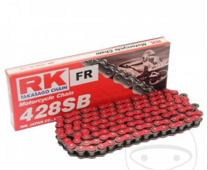 Catena Standard Rossa RK RT428SB/118 - Honda CRF 100 F ('04-'13) / CRF 125 F 17/14 Pollici ('14-'18) / XL 125 K ('76-'78) - RK