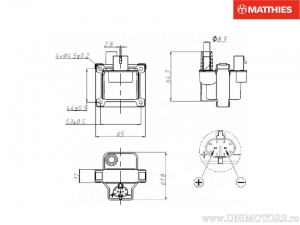 CDI unit / ignition coil - Cagiva Elefant 900 / Ducati Supersport 750 / Moto Guzzi Breva 750 / Daytona 1000 - JM