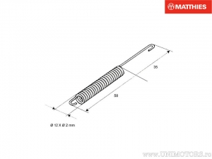 Centrale boogkrik - lengte: 93mm - spiraaldiameter: 2mm - diameter: 12mm - JM