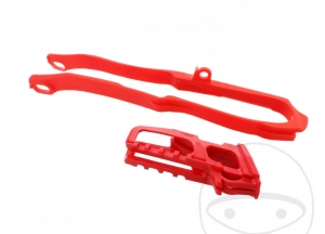 Chain guide/ slider set red - Honda CRF 250 RE / Honda CRF 450 R - Polisport