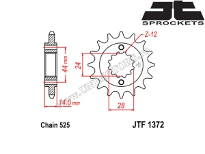 Chain Kit Honda VT 750DC Black Widow ('01-'07) - (DID / JT)