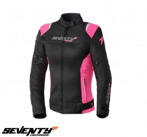 Chaqueta de carreras de verano para mujer modelo Seventy SD-JR50 color: negro/rosa - Negro/rosa, S (55/56cm)