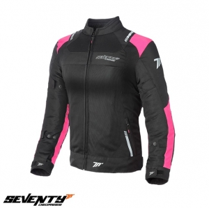 Chaqueta de carreras de verano para mujer modelo Seventy SD-JR54 color: negro/rosa - Negro/rosa, XL