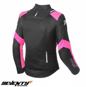 Chaqueta de carreras de verano para mujer modelo Seventy SD-JR54 color: negro/rosa - Negro/rosa, XL