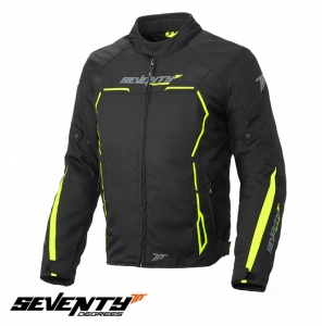 Chaqueta de moto de verano/invierno para hombre Racing Seventy modelo SD-JR65 color: negro/amarillo fluorescente - Negro/amarill