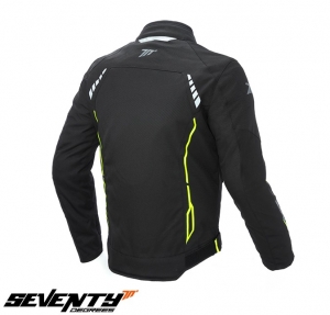 Chaqueta de moto de verano/invierno para hombre Racing Seventy modelo SD-JR65 color: negro/amarillo fluorescente - Negro/amarill