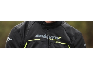 Chaqueta de moto de verano/invierno para hombre Racing Seventy modelo SD-JR65 color: negro/amarillo fluorescente - Negro/amarill