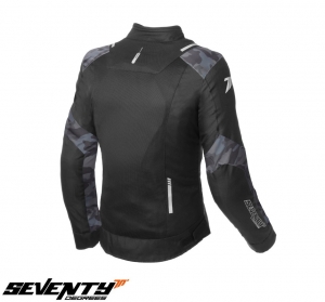 Chaqueta de moto de verano para mujer modelo Seventy SD-JR54 color: negro/camuflaje - Negro/camuflaje, L (59/60cm)