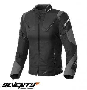 Chaqueta de moto (mujer) Racing Seventy para verano/invierno modelo SD-JR71 color: negro/gris - Negro/gris, XXL