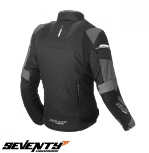 Chaqueta de moto (mujer) Racing Seventy para verano/invierno modelo SD-JR71 color: negro/gris - Negro/gris, XXL