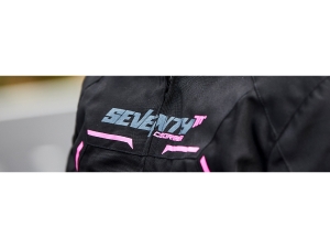 Chaqueta de moto (mujer) Racing Seventy verano/invierno modelo SD-JR67 color: negro/rosa