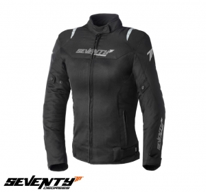 Chaqueta de moto (mujer) Racing verano Seventy modelo SD-JR50 color: Negro - Negro, S (55/56cm)