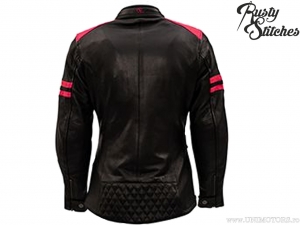 Chaqueta de moto para mujer Rusty Stitches Joyce Negro-Rosa (negro-rosa) - Rusty Stitches