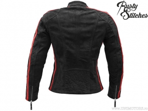 Chaqueta de moto para mujer Rusty Stitches Uma Nubuck Black