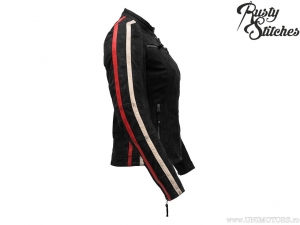 Chaqueta de moto para mujer Rusty Stitches Uma Nubuck Black