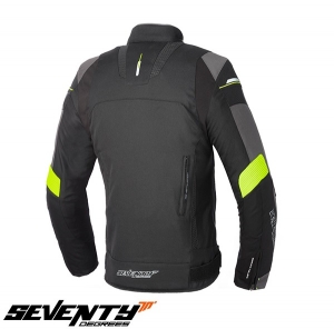 Chaqueta de moto Racing Seventy para hombre de verano/invierno modelo SD-JR69 color: negro/amarillo fluorescente - Negro/amarill