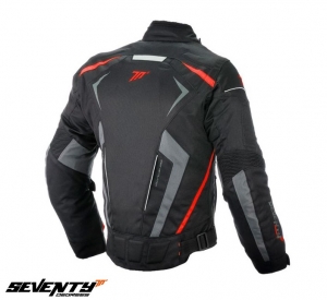 Chaqueta de motocicleta para hombres Racing Seventy verano/invierno modelo SD-JR55 color: negro/rojo - Negro/rojo, 4XL