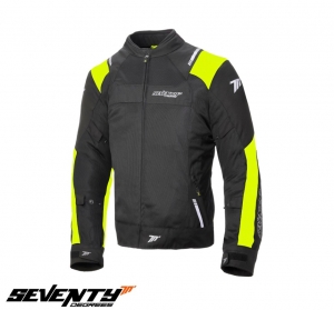 Chaqueta de verano de carreras para hombres modelo Seventy SD-JR52 en negro/amarillo fluorescente - Negro/amarillo fluorescente,