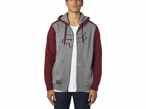 Chaqueta informal con capucha Destrakt Zip Fleece [Gris/Rojo]: Talla - 2X