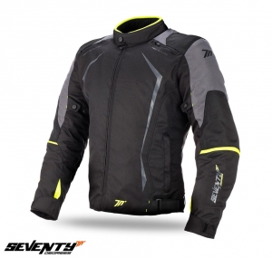 Chaqueta (motocicleta) para hombres Racing Seventy verano/invierno modelo SD-JR47 color: negro/amarillo fluorescente - Negro/ama