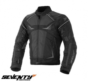 Chaqueta (motocicleta) para hombres Racing Seventy verano/invierno modelo SD-JR55 color: negro/gris - Negro/gris, XXL