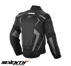 Chaqueta (motocicleta) para hombres Racing Seventy verano/invierno modelo SD-JR55 color: negro/gris - Negro/gris, XXL