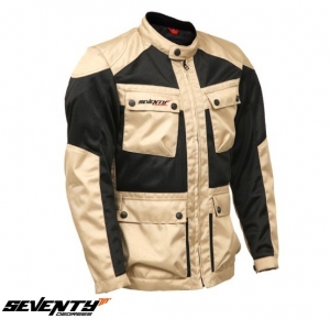 Chaqueta (motocicleta) para hombres Touring verano modelo Seventy SD-JC30 color: negro/beige - Negro/beige, S