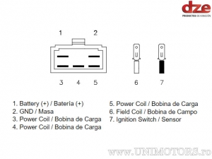 Charging relay Honda CB 400 F / CB F 350 / CB 500 K / CB 550 F Super Sport / CB K 550 / CB 750 F Supersport / CB 750 K - (DZE)