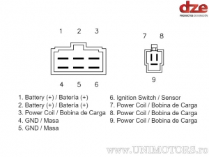 Charging Relay - Kawasaki VN 1500 Vulcan Drifter ('01-'05) / VN 1600 Mean Streak ('04-'08) - DZE