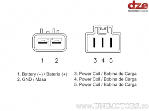 Charging Relay - Suzuki AN 650 Burgman ('03-'10) / VLR 1800 ('08-'11) / VZ 1500 ('09-'10) / VZR 1800 ('08-'10) - DZE