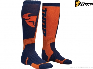 Chaussettes Enduro/Cross Jeunesse (Enfants) MX (Bleu Marine/Orange) - Thor