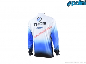 Chemise à manches longues Thor (taille 3XL) - Blanc/Bleu - Polini