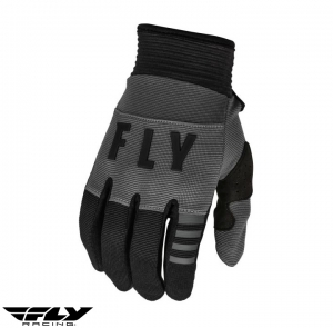 Children's Cross-Enduro Motorcycle Gloves Fly Racing F-16 Model Color: Black/Grey - Black/Grey