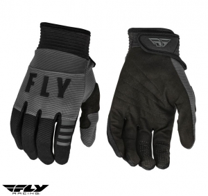 Children's Cross-Enduro Motorcycle Gloves Fly Racing F-16 Model Color: Black/Grey - Black/Grey