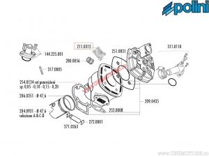 Chiulasa Evolution 3 - Aprilia SR 50 2T R, Factory (Piaggio) LC / Gilera DNA 50 / Piaggio Zip 50 2T SP H2O ('01) - Polini