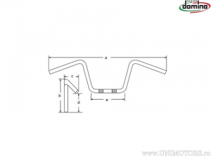 Chromed Steel Handlebar High Steer with 22mm diameter and 811mm length - Domino