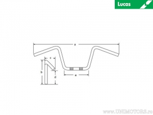 Chroom stalen stuur Chopper D: 22mm L: 905mm - BMW R 100 RT / Honda CMX 250 / Yamaha SR 500 / XV 535 - Lucas TRW