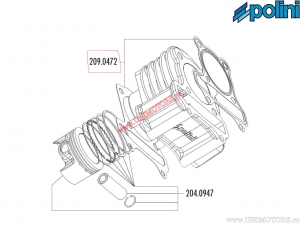 Cilinder pakking set (209.0472) - LML Star Deluxe 200 4T E3 - Polini