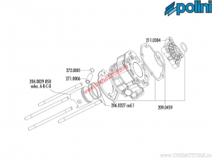 Cilinder pakkingset (diameter 50mm) - 209.0459 - Aprilia RS 50 ('06-> / Derbi D50B) / Derbi Senda 50 DRD - Polini