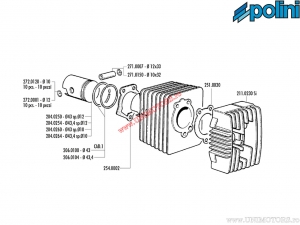 Cilinder set (diameter 43mm / 63cc) - 1400133/R - Polini