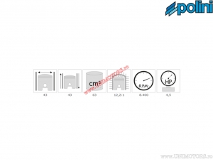 Cilinder set (diameter 43mm / 63cc / zuigerbout 10mm) - 140.0065/10ST - Polini