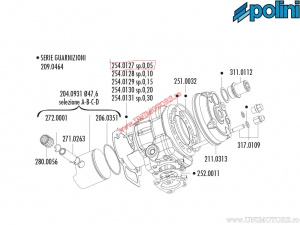 Cilinderpakking Big Evolution (dikte 0,05 mm / 10 stuks) - 254.0127 - Polini