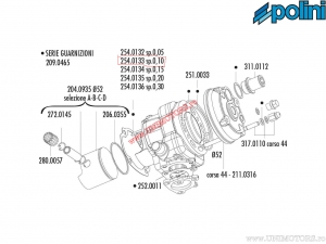 Cilinderpakking Big Evolution (dikte 0,10mm / 10 stuks) - 254.0133 - Polini