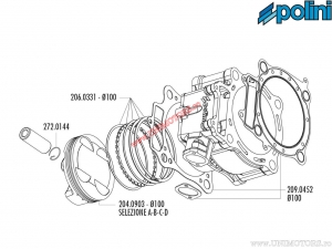 Cilinderset (diameter 100mm / 490cc) - Polini