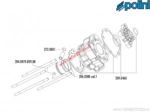 Cilinderset (diameter 39,88mm / 49,9cc) - Polini