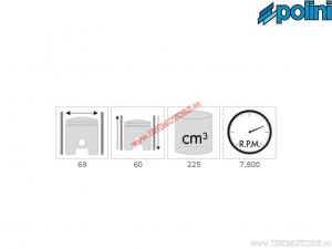 Cilinderset (diameter 69mm / 225cc) - 140.0085 - Polini