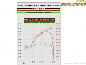 Cilindro completo de alumínio I-Tech 4T (diâmetro 75,5mm / 3113924) - Aprilia Scarabeo 250 4T LC (Piaggio M285M) - Malossi