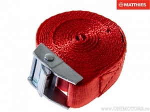 Cinghia Regolabile 3 m x 25 mm Rosso - JM